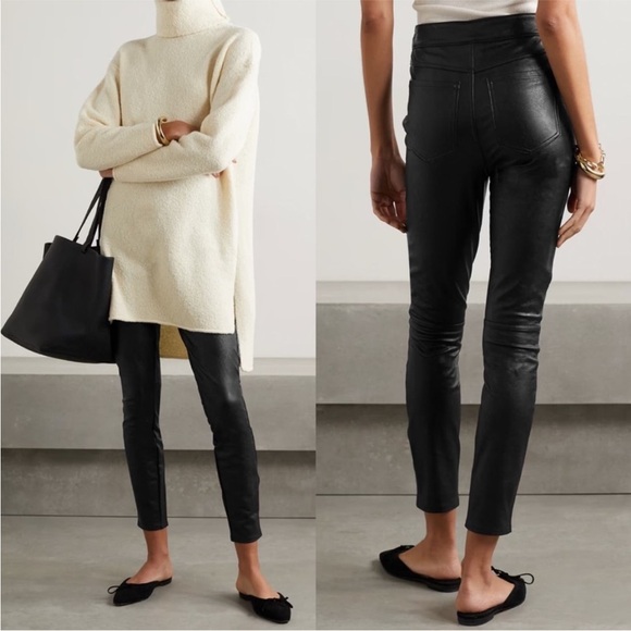 SPANX Pants - SPANX Leather-Like Ankle Skinny Pant Black Leggings